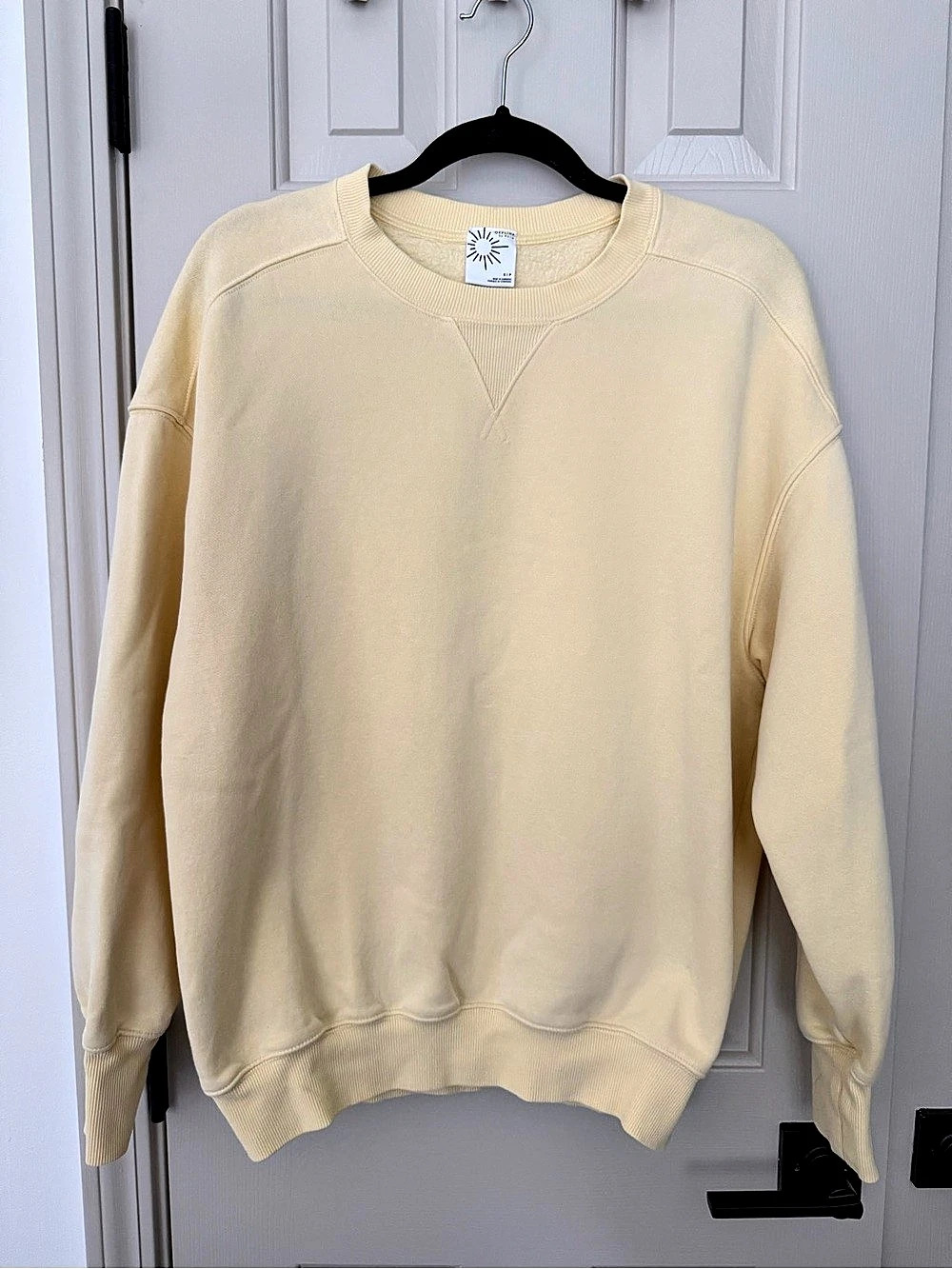 Offline by Aerie Cloud Fleece Classic Crewneck Sweatshirt Yellow Small